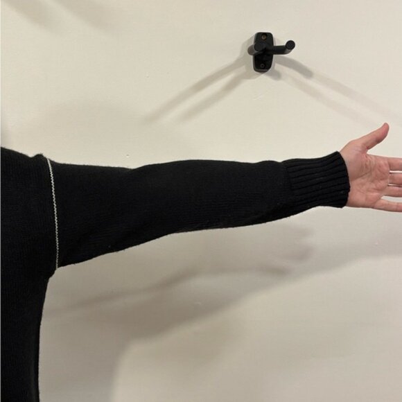 DKNY Black Turtleneck Sweater with White Logo - Picture 9 of 9